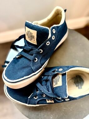 Harley-Davidson Black Canvas Low-Top Sneakers